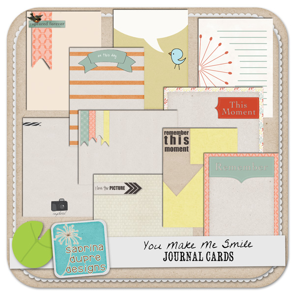 You Make Me Smile Journal Cards