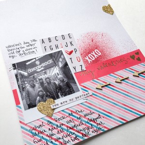 my valentines - hybrid scrapbook layout