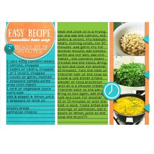 RecipeCard : Cannellini Bean Soup with Curly Kale & Parmesan Toasts