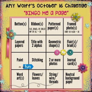 Amy Wolff's OCTOBER 16 Challenge - "Bingo Me A Page"