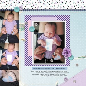 I Stamped the Baby (scrap lift challenge)