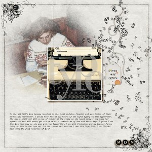 Mom & her typewriter