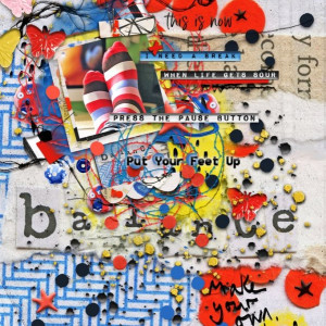 Rachel Jefferies-July-Mixed Media Challenge-Paper Pieces,Messy Threads & Stitching-Balance