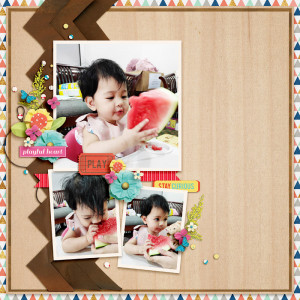 Eating watermelon