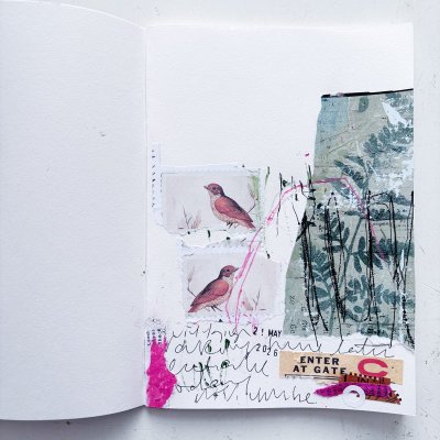 Enter At Gate C - Mixed Media Collage