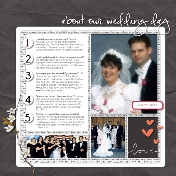 About Our Wedding - Feb Journaling Challenge