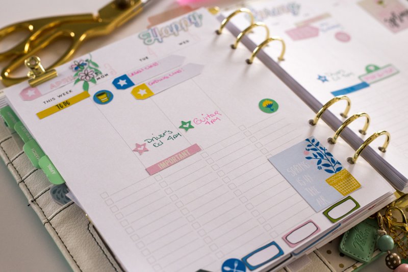 April planner spread