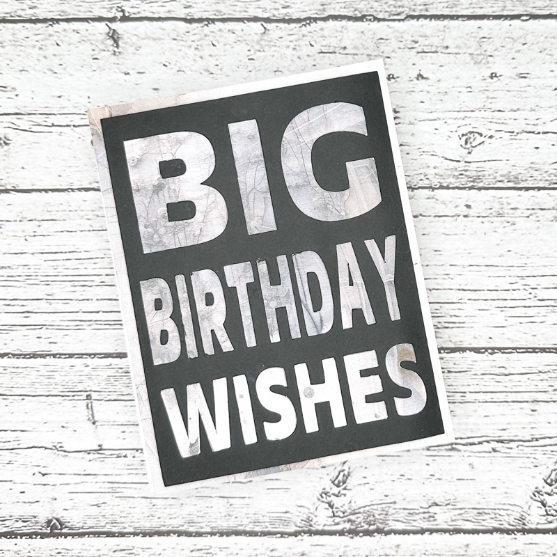 Birthday Die Cut Inlay Card Dark