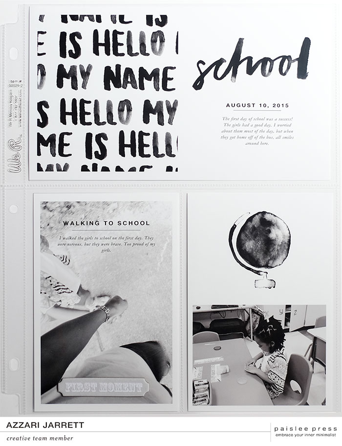 Black & White First Day of School Layout