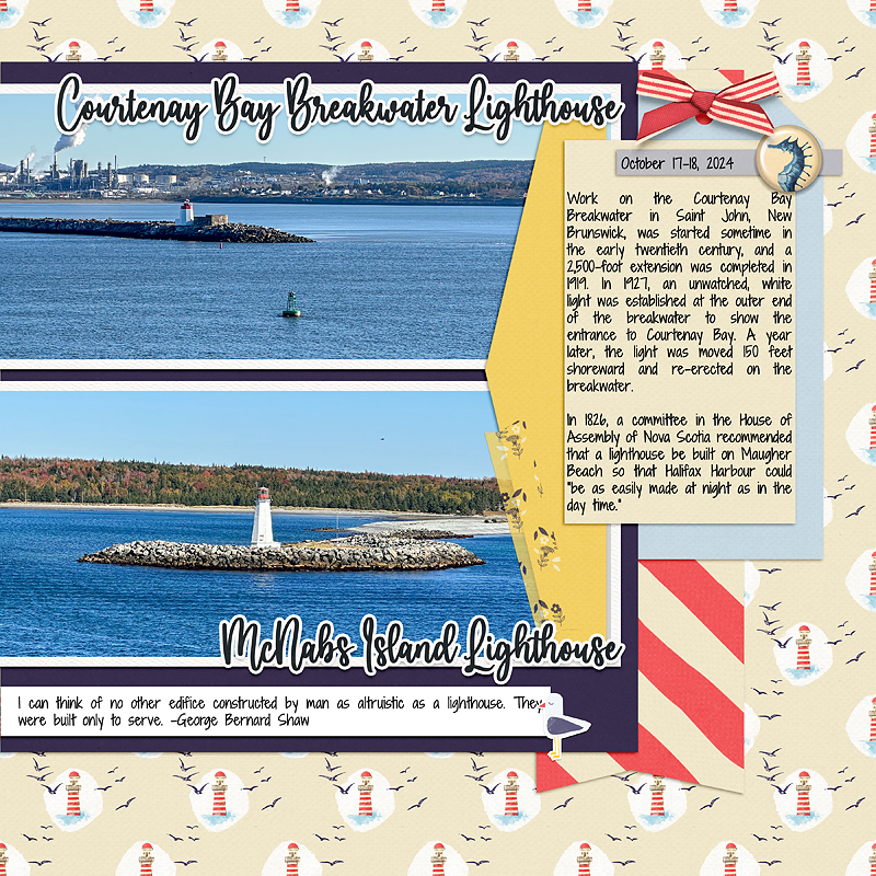 Courtenay Bay and McNabs Island Lights