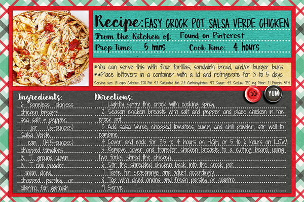 Crockpot Chicken Salsa Verde recipe