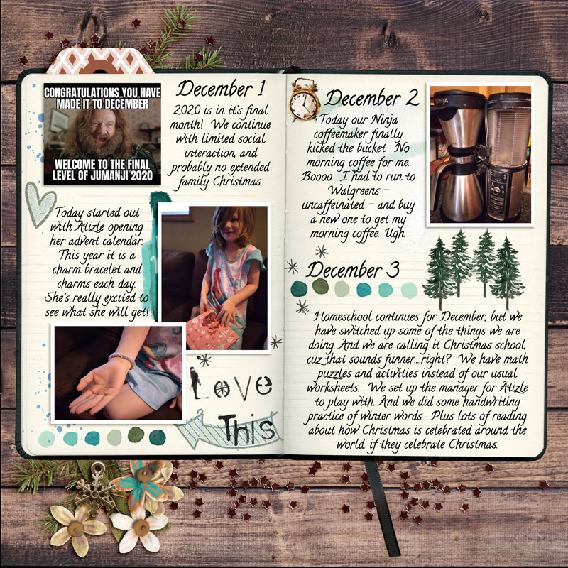 December Documented - Days 1-3 - MOC9 Art Journal