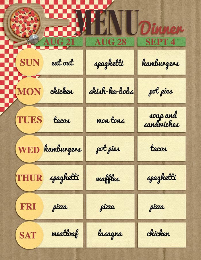 Dinner Menu