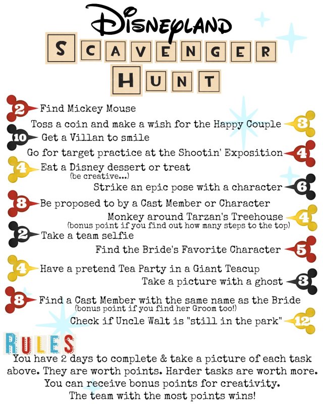 Disneyland Scavenger Hunt