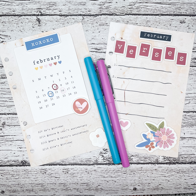 February Planner Pages