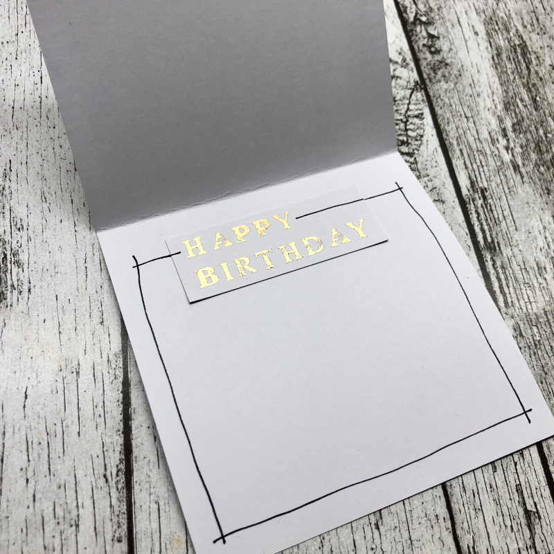 Gold foiled birthday card - hybrid - inside
