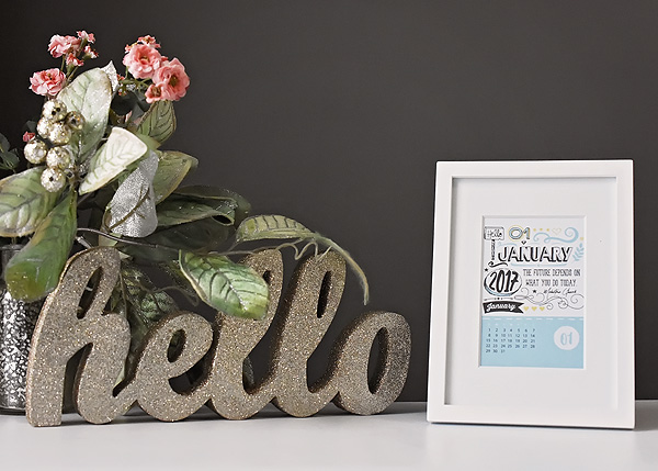 Hello 2017 - Framed Calendar