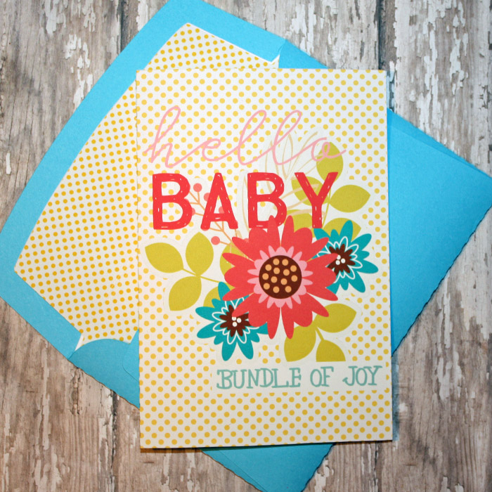 Hello Baby with matching envelope
