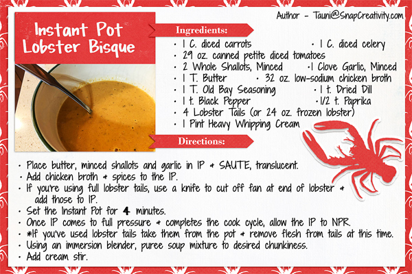 Instant Pot Lobster Bisque