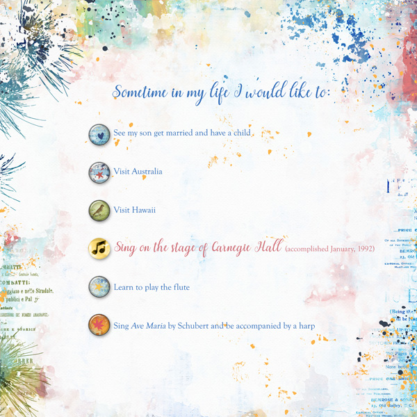 January 7:  The Bucket List
