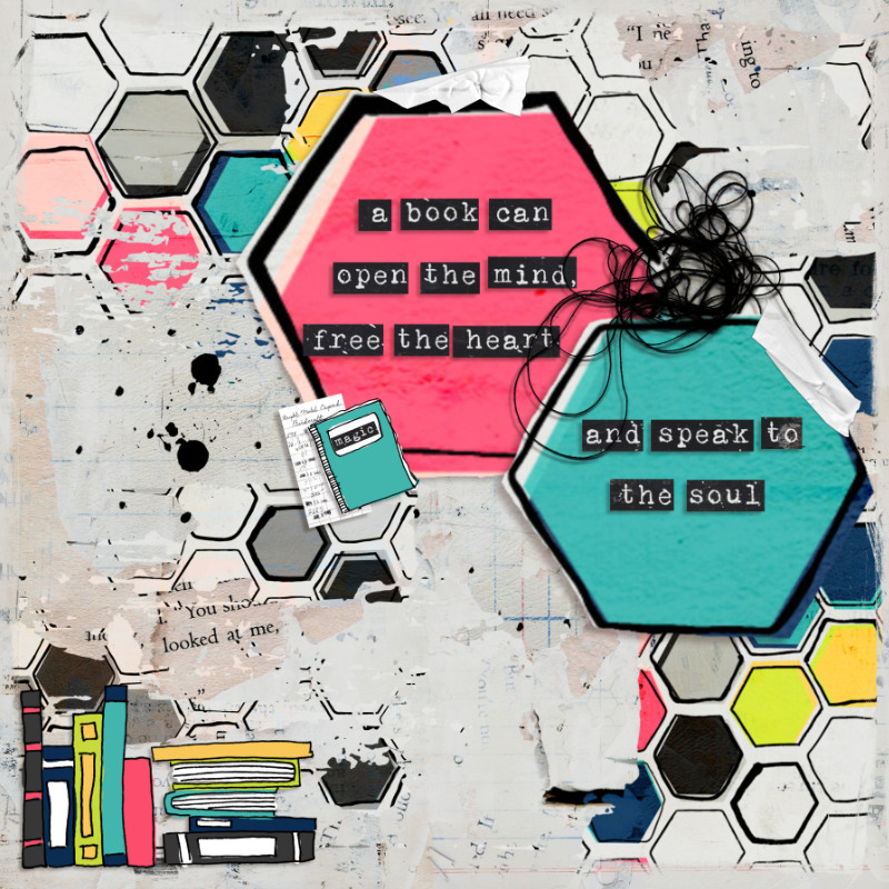 March Art Journaling challenge - Hexagons