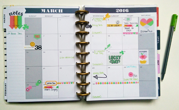 March month at a glance