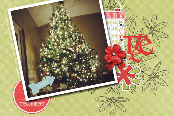 MOC 1 - Blind Scrap: December Daily Day 1 - Christmas Tree