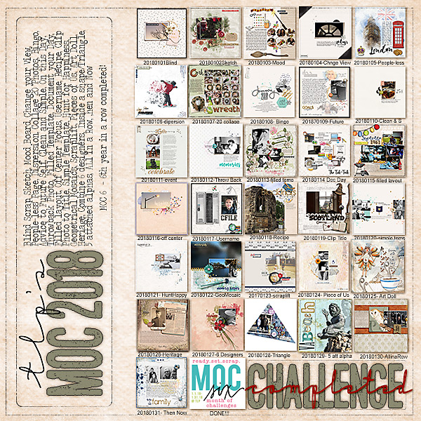 MOC 6 2018 Collage of 31 days of challenges
