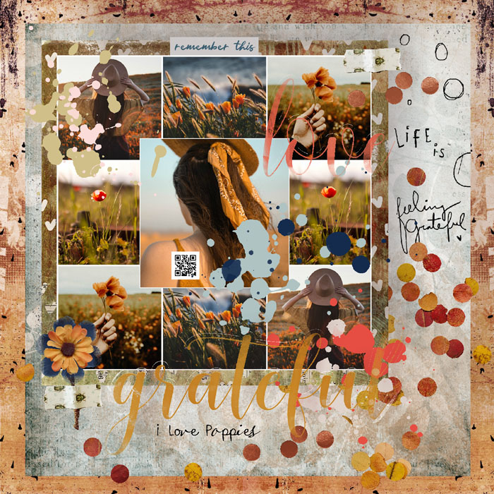 MOC8-Day#9-QR Code + Speed Scrap-I Love Poppies