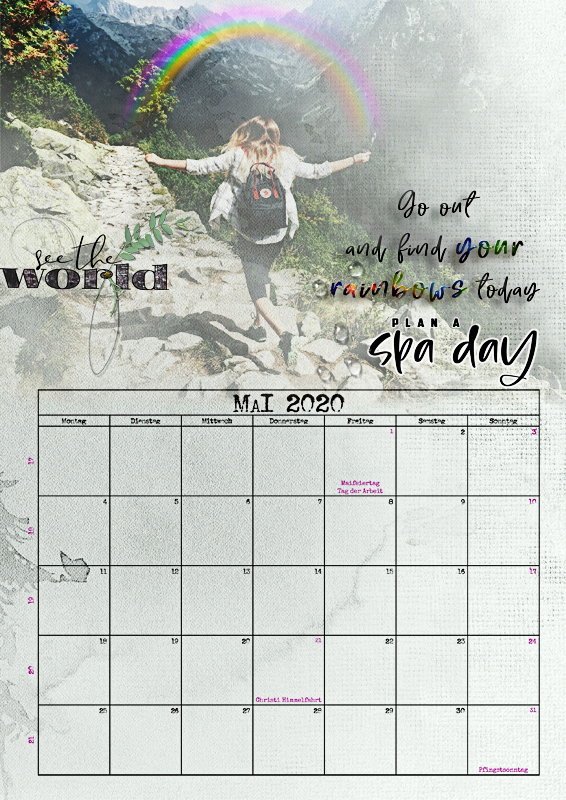 NBK-Design Calendar - Mai 2020 - Plan A Spa Day
