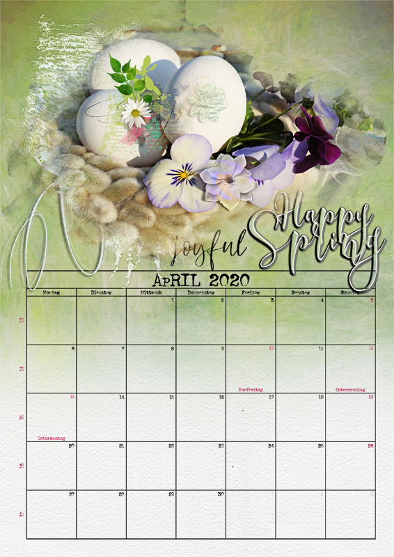 NBK-Design Calender - April 2020 Happy Spring