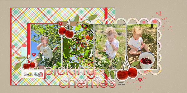 picking cherries--12x24