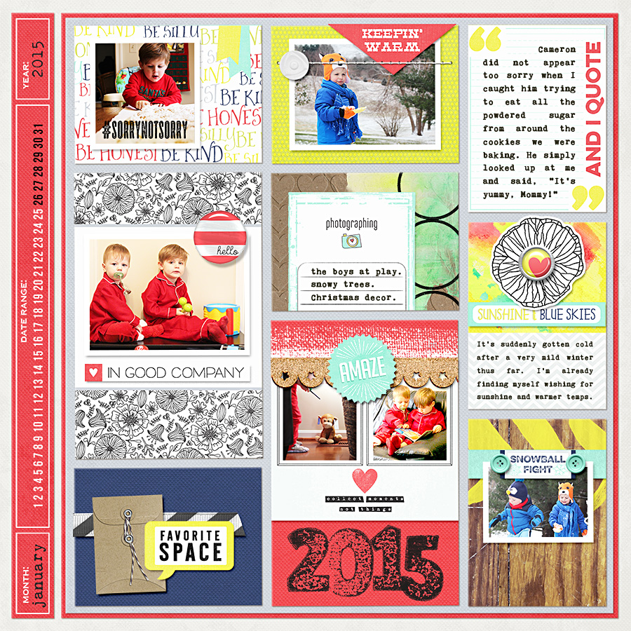 Project Life 2015 - Week 5 template - LEFT - amymarieschn