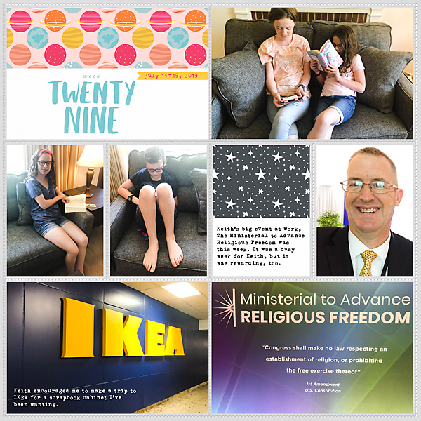 Project Life 2019 Week 29 (left)