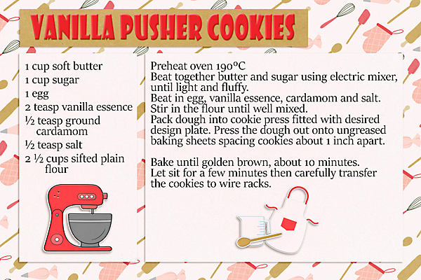 Recipe Card - Vanilla Pusher Cookies