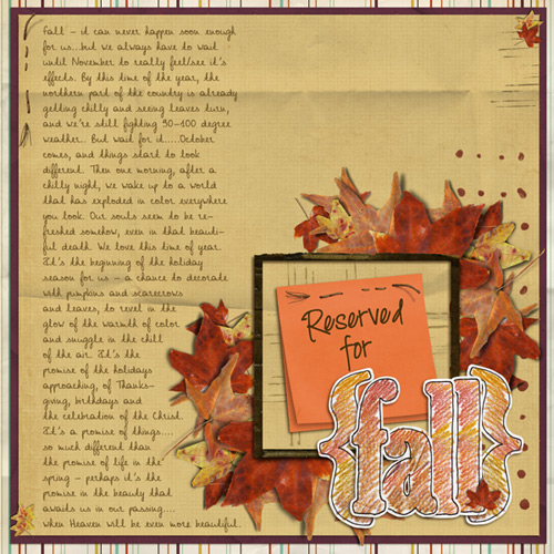 Reserved for Fall