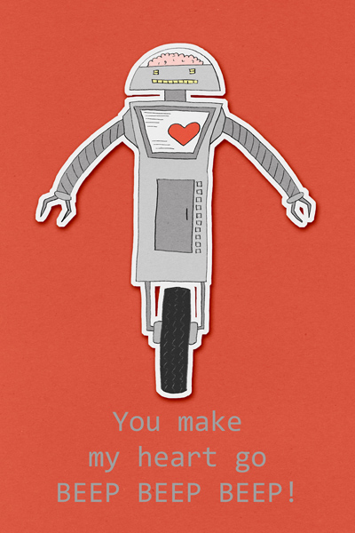 robot heart valentine