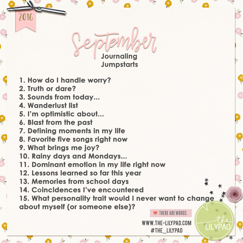 September 2016 | Journaling Jumpstarts