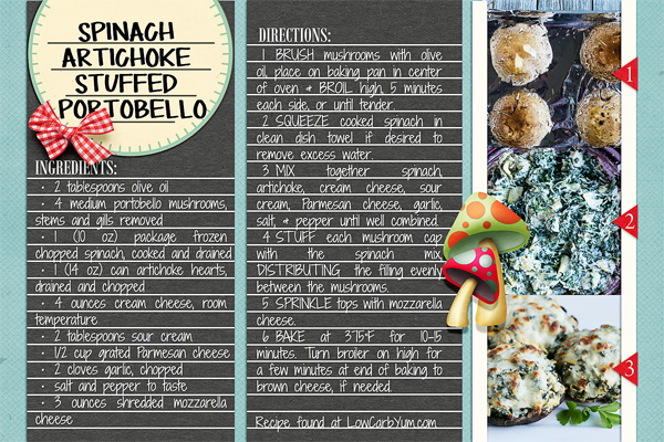 Spinach Artichoke Stuffed Portobello