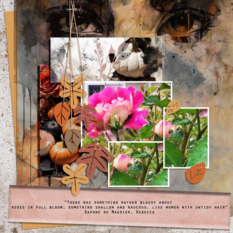 Template Challenge Of Women And Roses In The Fall