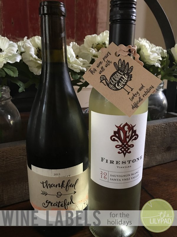 thanksgiving wine lables
