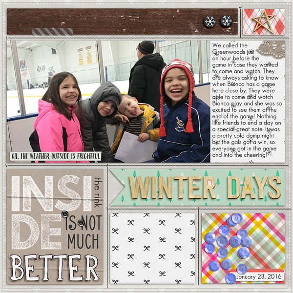 the weather outside is frightful, inside the rink is not much better