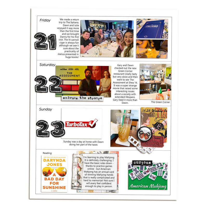 Week 12 Memory Planner (right)