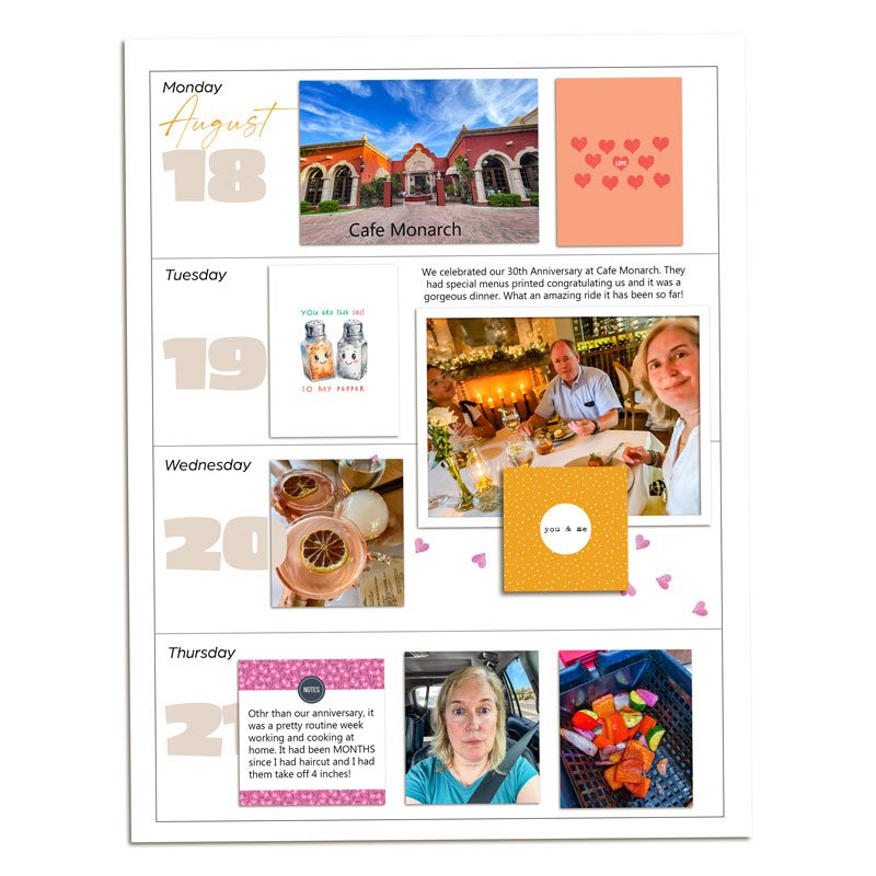 Week 34 Memory Planner - Left