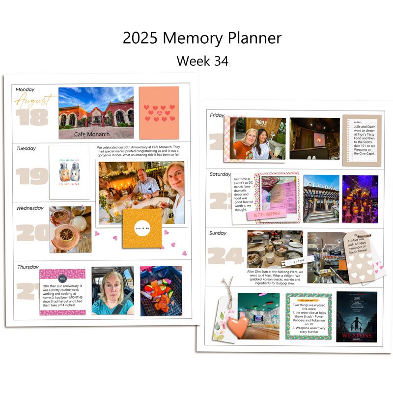 Week 34 Memory Planner