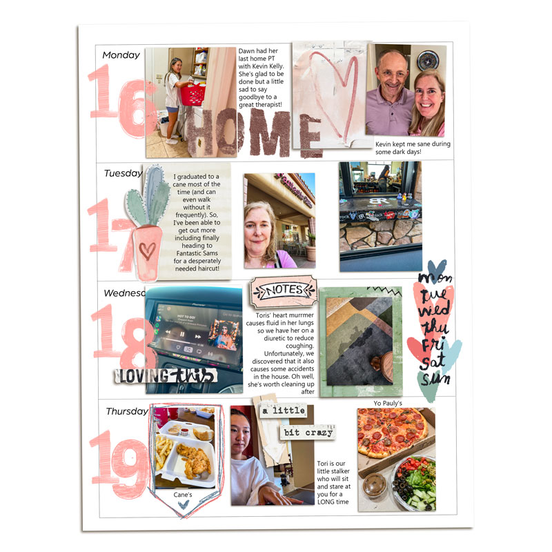 Week 38 Memory Planner (left)
